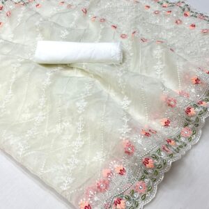 White Organza saree 13